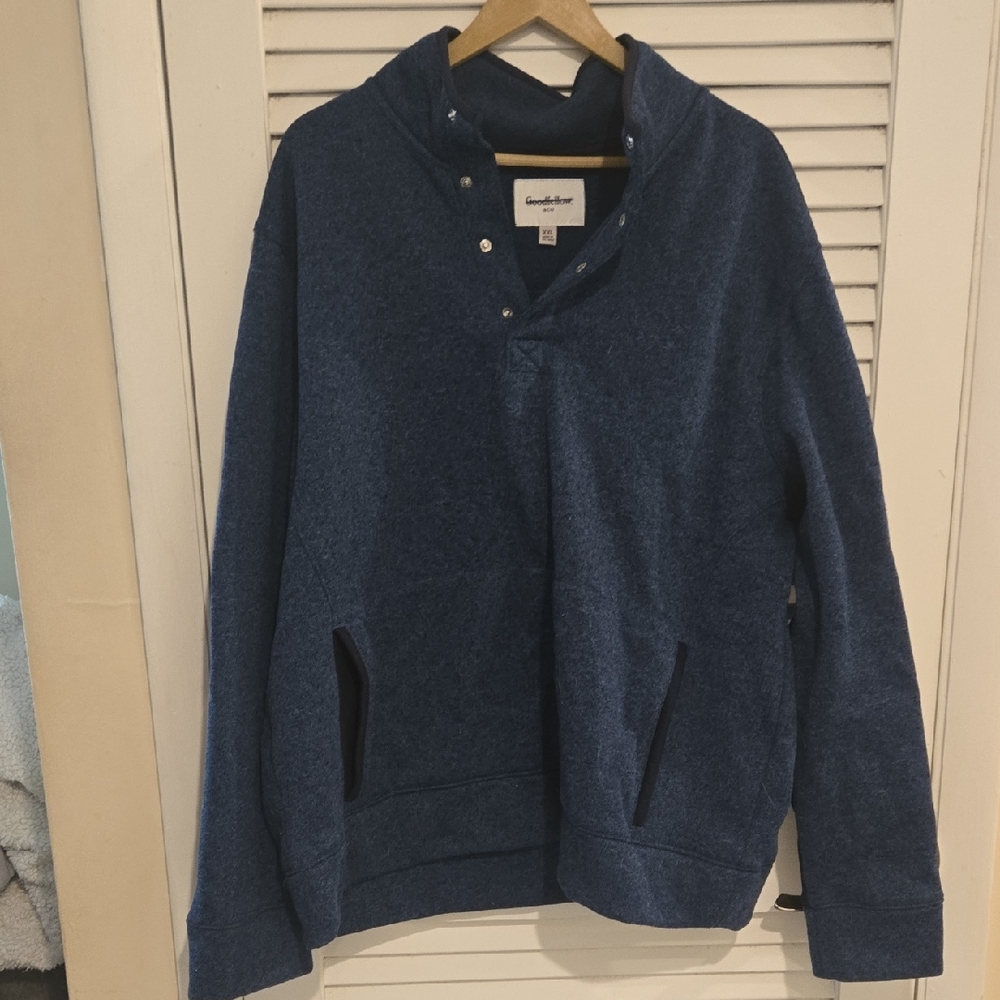 Goodfellow & Co Navy Pullover with Snap Collar XXL